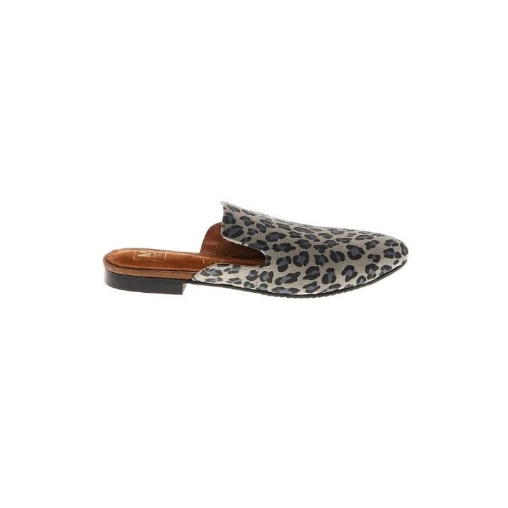 Mark Jenkins Leather Leopard Print Slide Mules 37/7